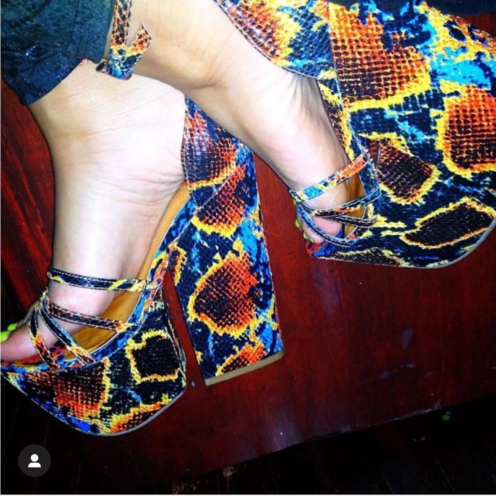 Jeffrey Campbell Multicolor Snakeskin Platform Sandal - Picture 5 of 8